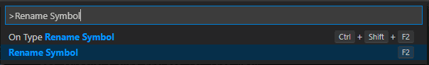 VSCode: Rename Symbol