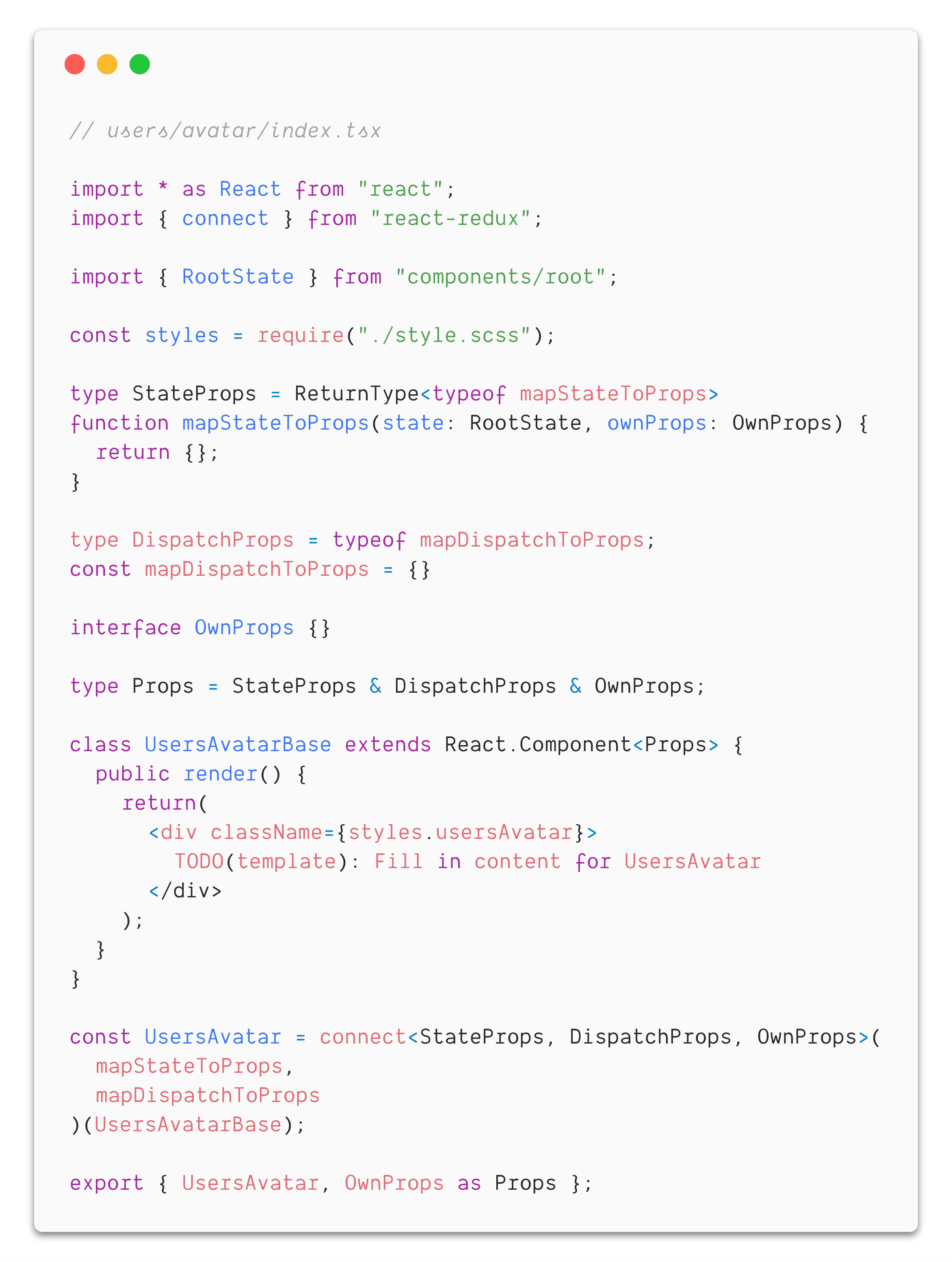 example of generated component-code